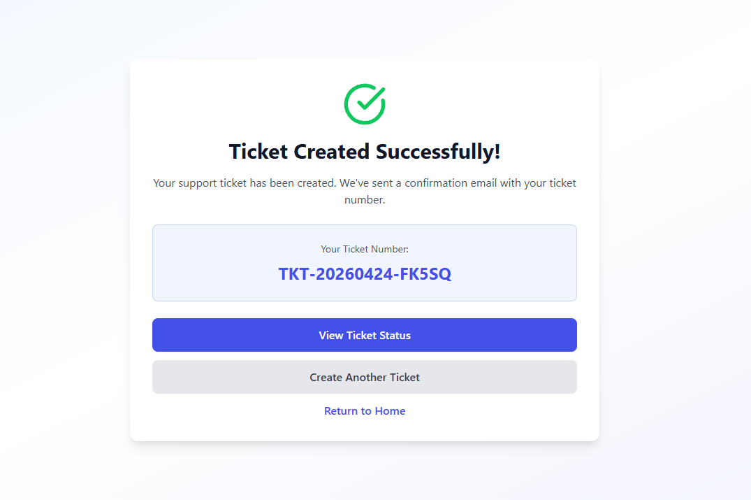 Support Ticket Created Successfully — Sampro KnowledgeHub